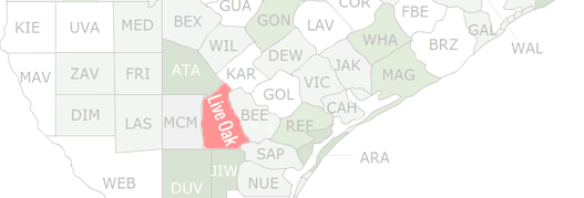 Live Oak County Map