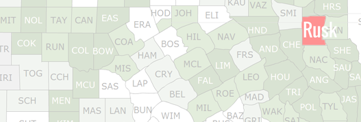 Rusk County Map