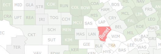 Burnet County Map