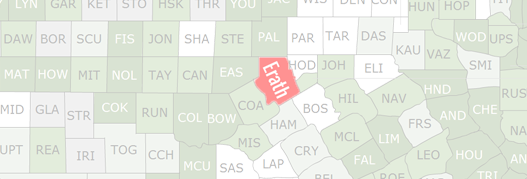 Erath County Map